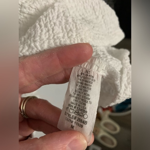 IC By Connie K Blouse Top Gauze Button Down Flowy Hippie Boho White Size S M - Picture 7 of 11